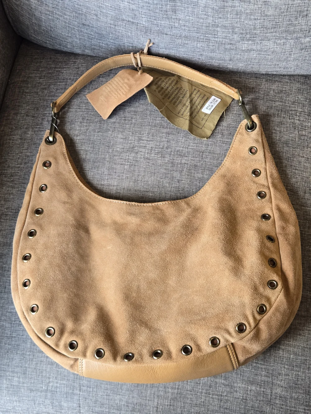 Vilenca Holland 100% Genuine Leather Suede Hobo Shoulder Bag Light Tan – NWT